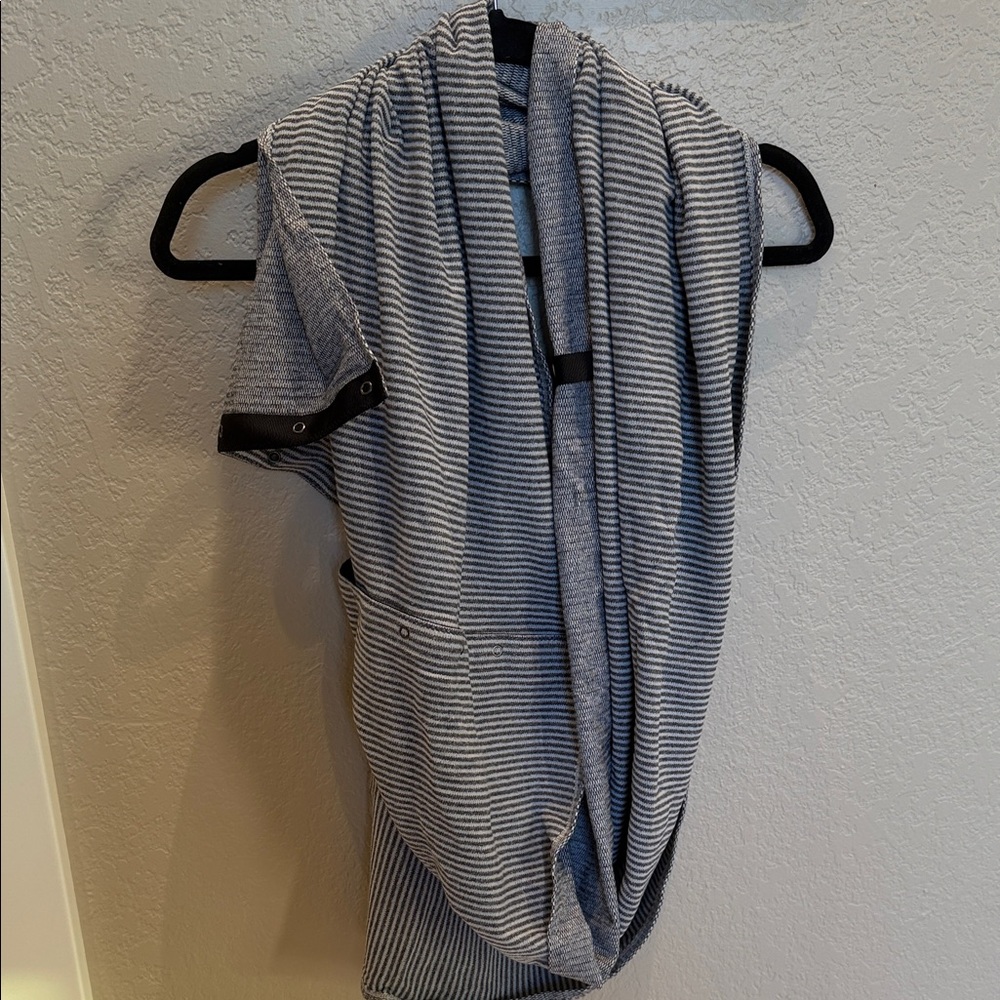Striped Gray and Black Shawl